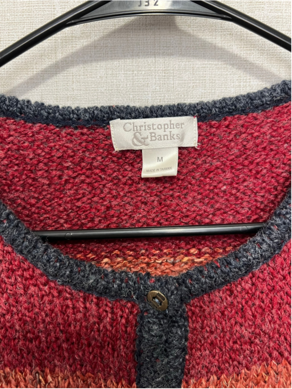 Christopher & Banks Fair Isle Cabincore Long Sleeve Button Down Cardigan Sweater - Picture 3 of 6